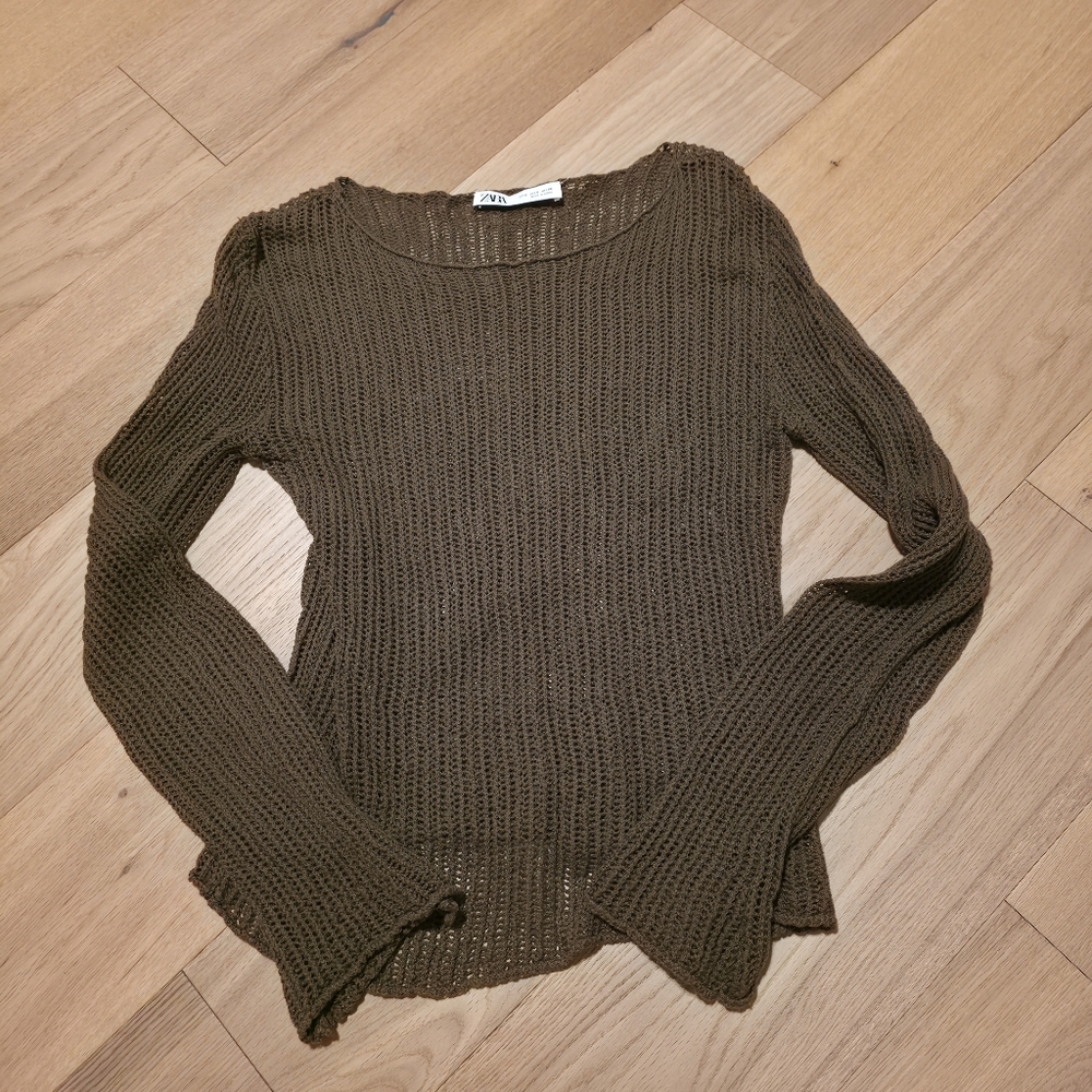 Zara Olive Knit Sweater